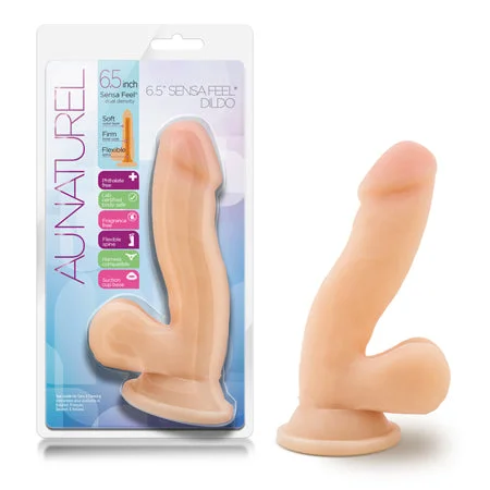 penis-blood-flow-exercises-Blush Au Naturel 6.5 in. Posable Dual Density Dildo with Balls & Suction Cup Beige