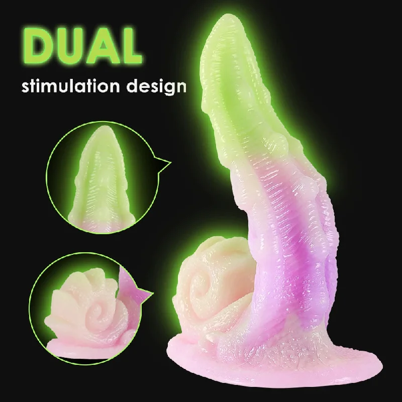 anal toys for gentle comfort-Dragon Tentacle Dildos Butt Plug - Luminous Anal Clit Stimulatior Monsterdildo Sex Toys