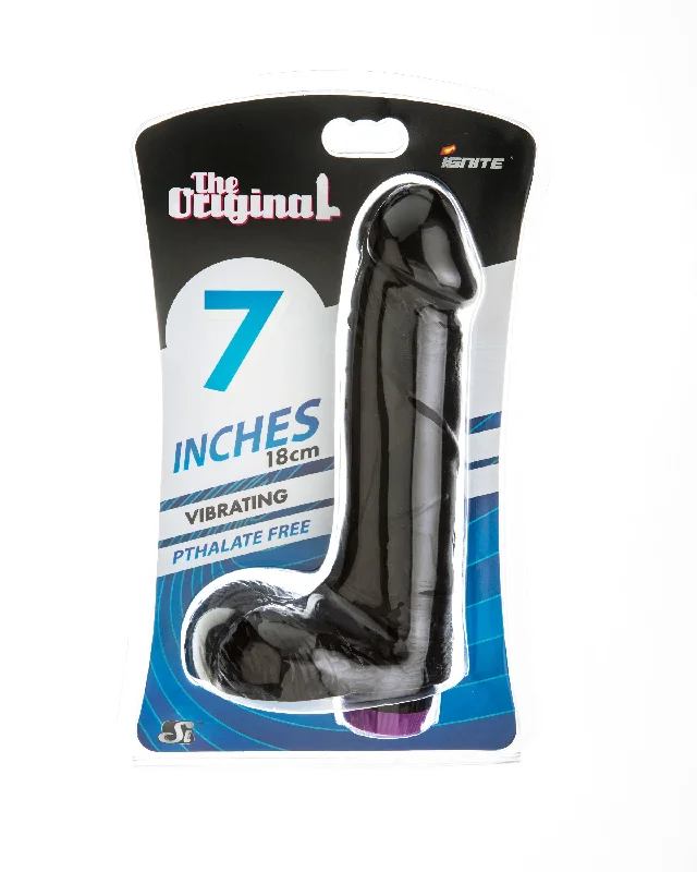 cock ring expert style-Si-20421 7in COCK W/BALLS W/VIBRATION-BLACK