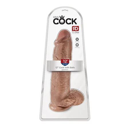 penis-infection-signs-early-Pipedream King Cock 12 in. Cock With Balls Realistic Suction Cup Dildo Tan