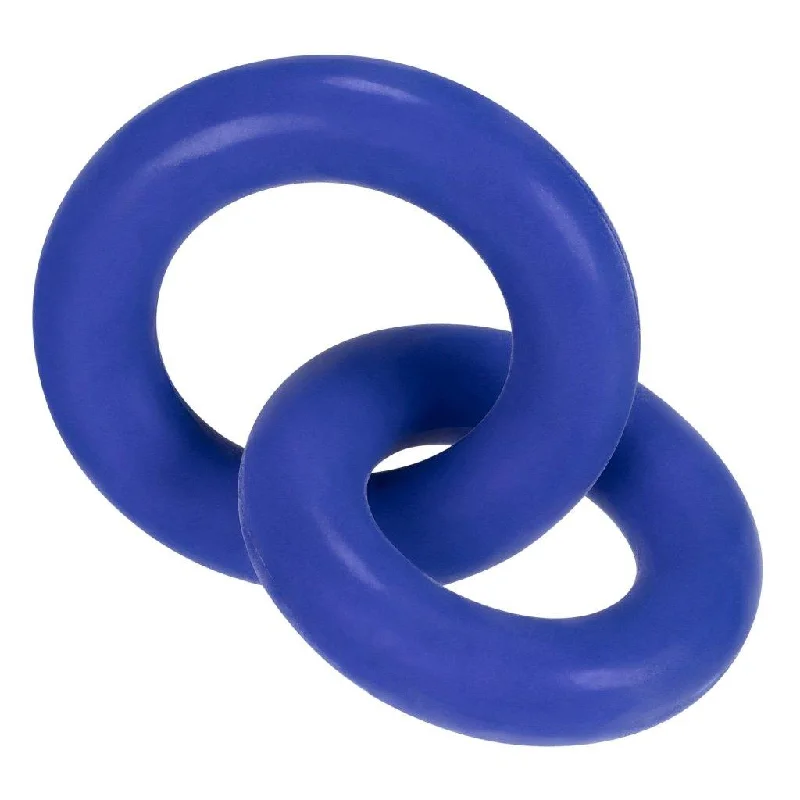 anal toys with tight hold-DUO Linked Cock/Ball Rings by Hunkyjunk Cobalt