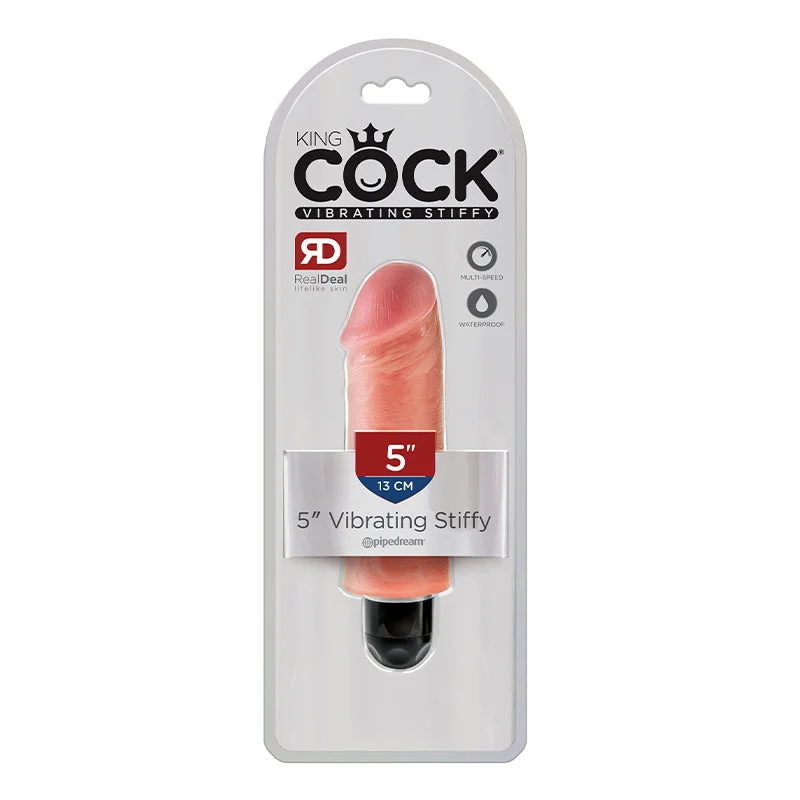 cock ring swift style-King Cock 5 inches Vibrating Stiffy Beige