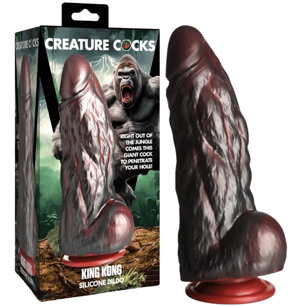 penis-enlargement-facts-only-Creature Cocks - King Kong Silicone Dildo - Grey/Red