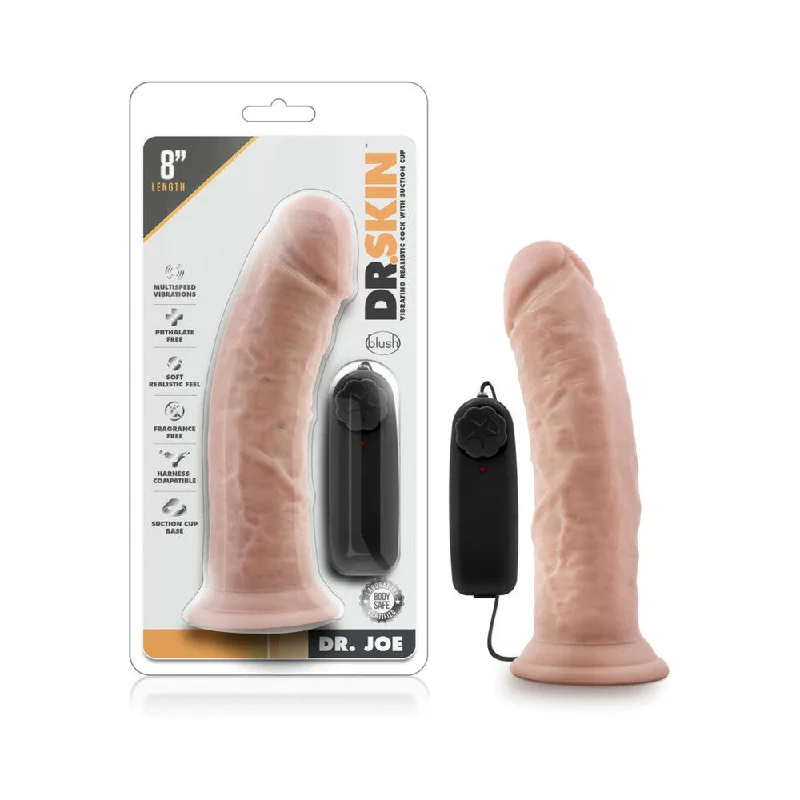 cock ring tailored size-Dr Skin Dr Joe Vibe Cock W/suction Vanil