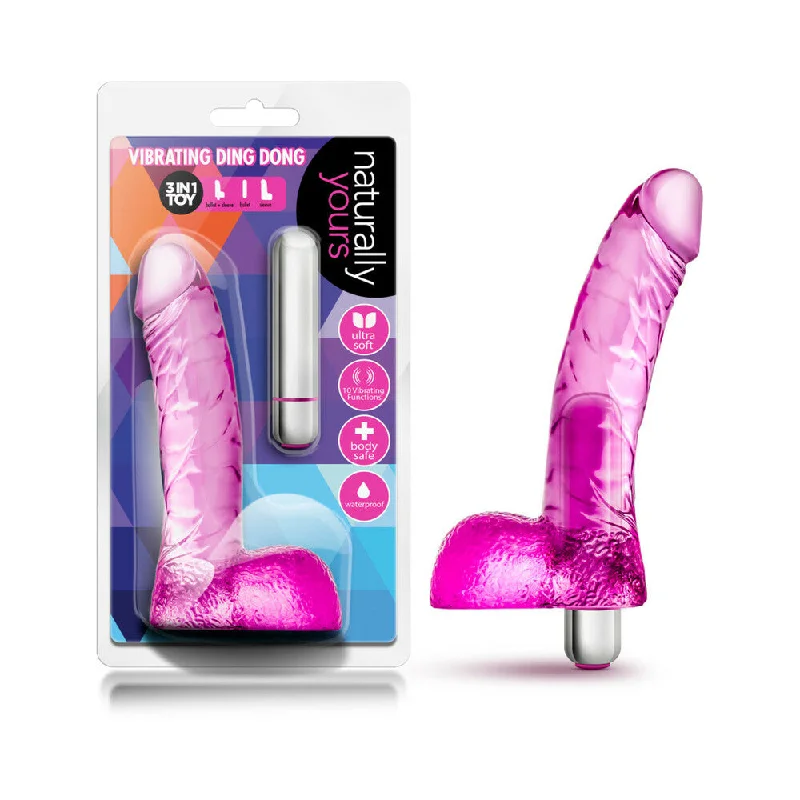 penis-stretching-results-real-Naturally Yours Vibrating Ding Dong Pink Dildo