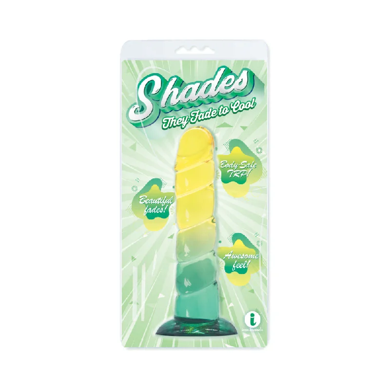 penis-care-during-workouts-Shades Swirl 7.5 in. Dildo Yellow/Mint