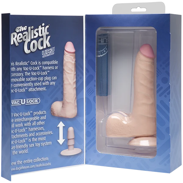 cock ring tough design-The Realistic Cock + Balls UR3 Slim 7inch