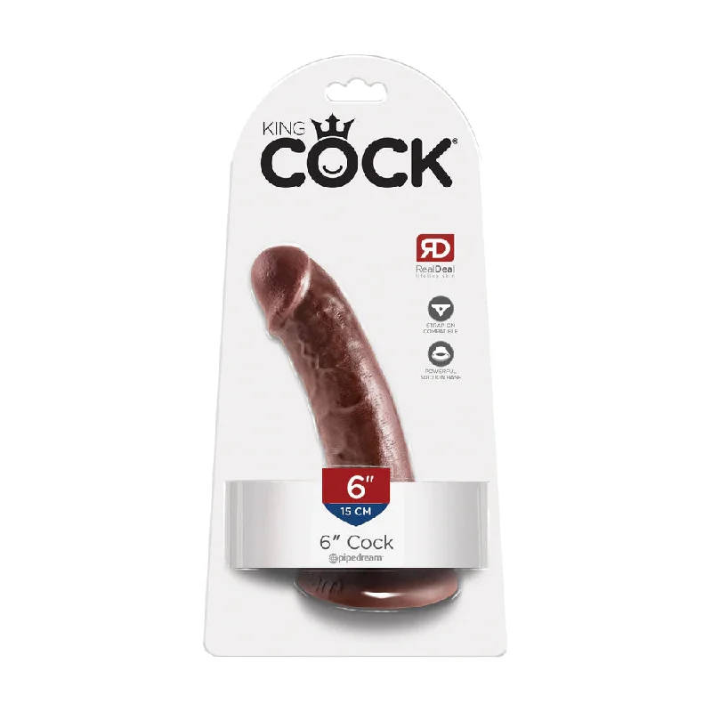 cock ring tight style-King Cock 6" Cock Brown