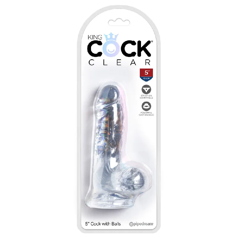 cock ring deep grip-King Cock Clear 5" Cock With Balls