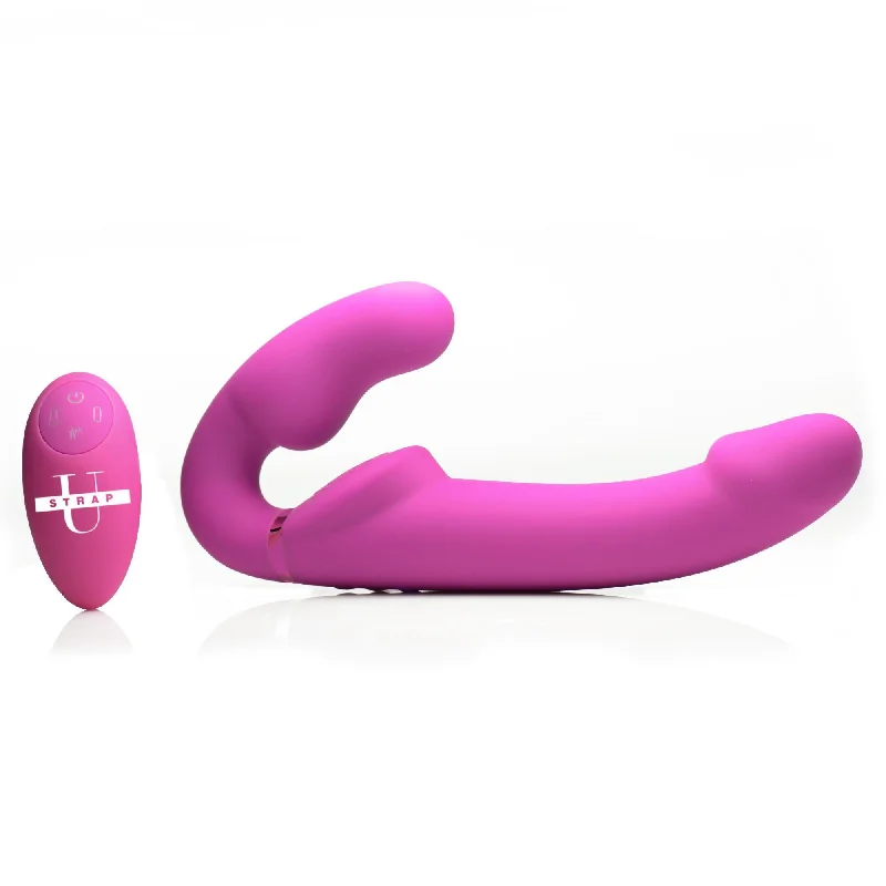 cock ring budget style-Strap U 10x Evoke Ergo Fit Inflatable & Vibrating Silicone Strapless Strap-on