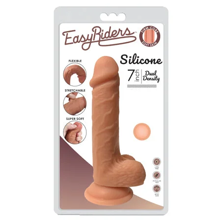 penis-hygiene-during-travel-Curve Toys Easy Riders 7 in. Dual Density Silicone Dildo with Balls & Suction Cup Light