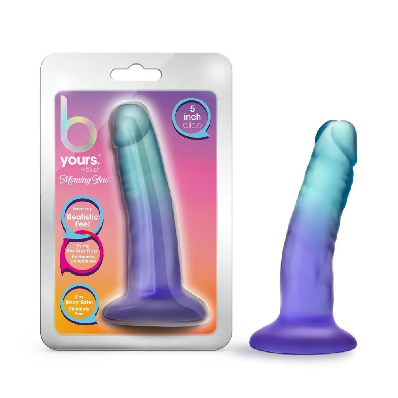 Penis-dimpled-B Yours Morning Dew 5" Dildo Sapphire