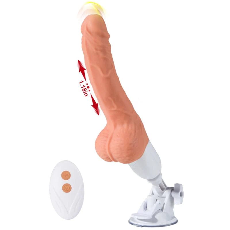 Penis-beating-Suction Cup Realistic Thrusting Vibrating Dildo