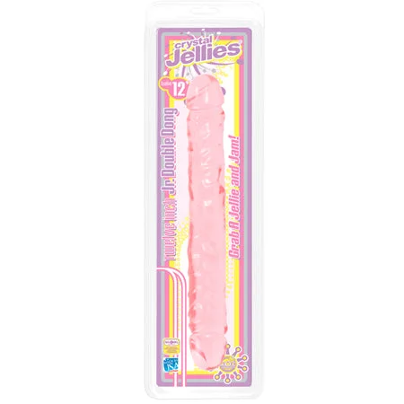 penis-exercise-benefits-myths-Crystal Jellies - Double Dong Jr. Pink 12in