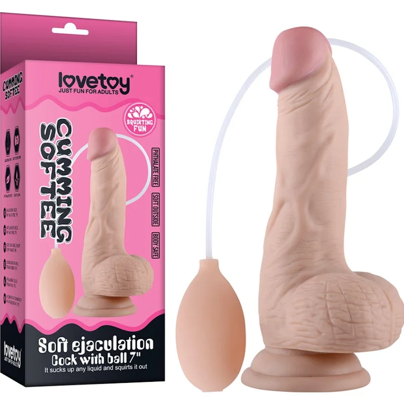 anal toys with strong vibes-Soft Ejaculation Cock With Ball 8in