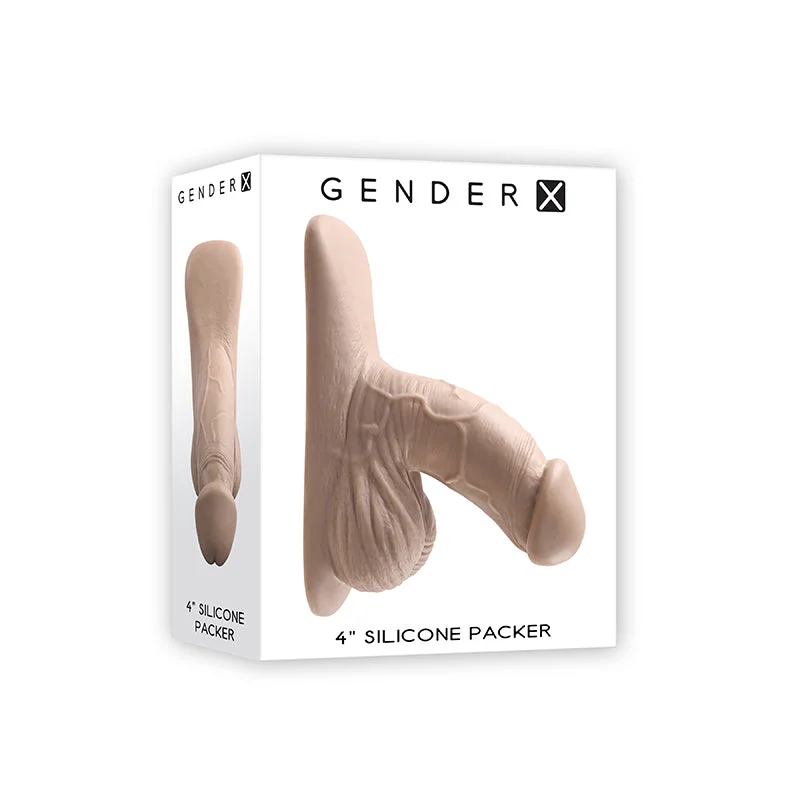 cock ring bold texture-Gender X 4 In. Silicone Packer Light