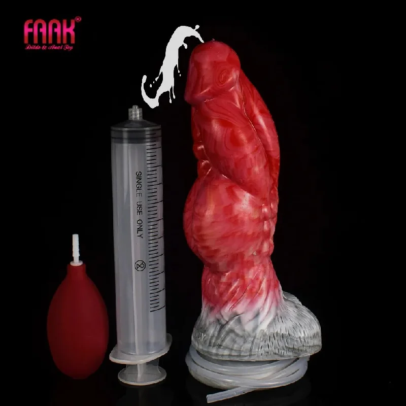 anal toys for erotic bliss-FAAK New Thick Knot Squirting Dildo With Suction Cup Silicone Ejaculate Penis Syringe Anal Massage Sex Toys For Women Masturbate