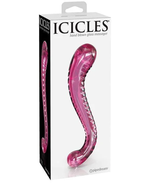 Dildo-sizzling-Icicles Hand Blown Glass G-spot Dildo - Pink