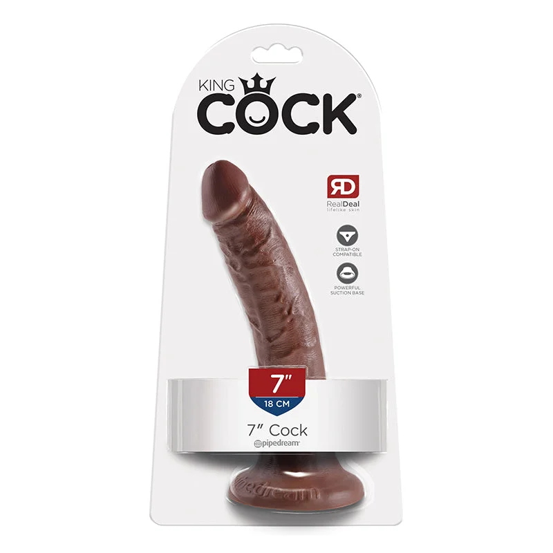 cock ring strong comfort-King Cock 7 Inches Cock - Brown