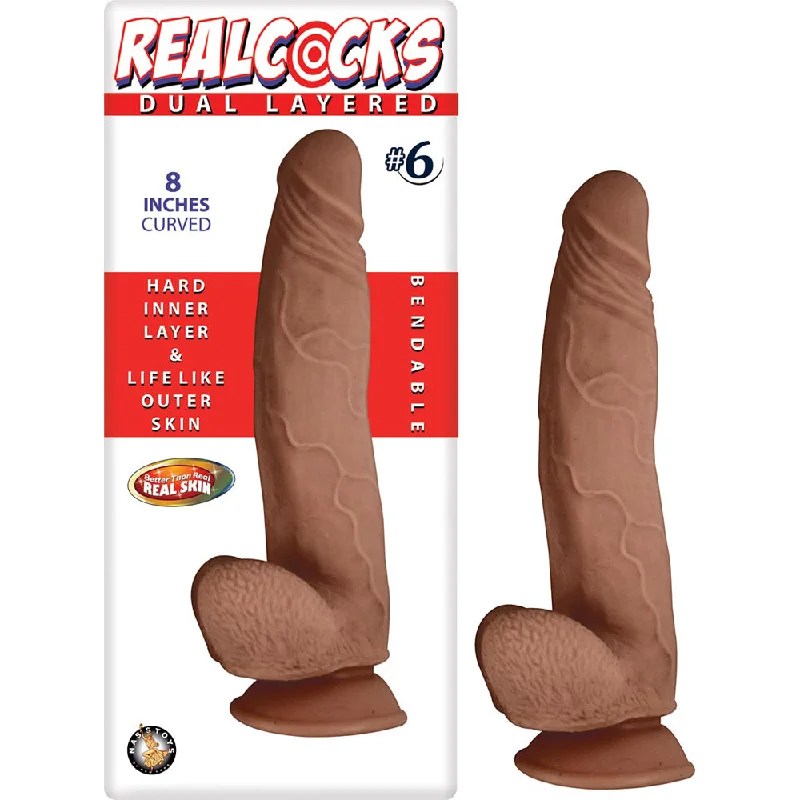 cock ring smooth style-Realcocks Dual Layered #6 Brown