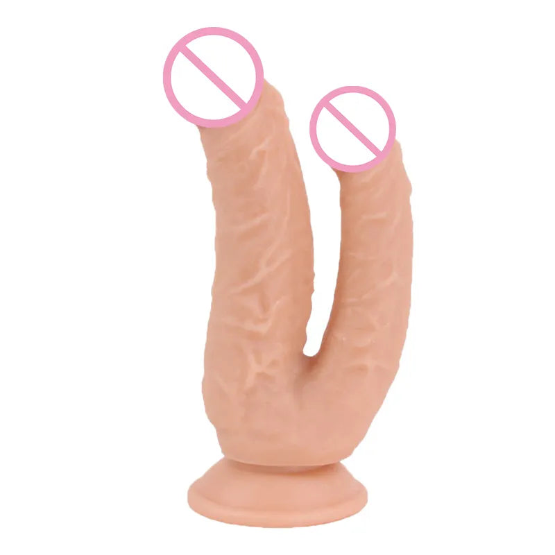 anal toys with extended reach-Strap on Double Dildos Female Masturbation Penetration Vagina for Anal Big Realistic Penis with Suction Cup Couples Sex Toys