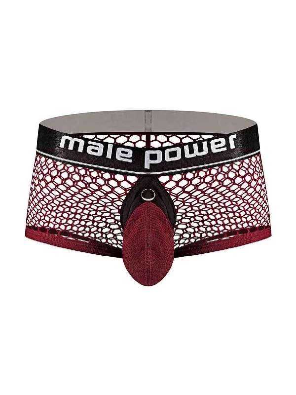 satin halter top-Cock Pit Net Mini Cock Ring Short - Large -  Burgundy