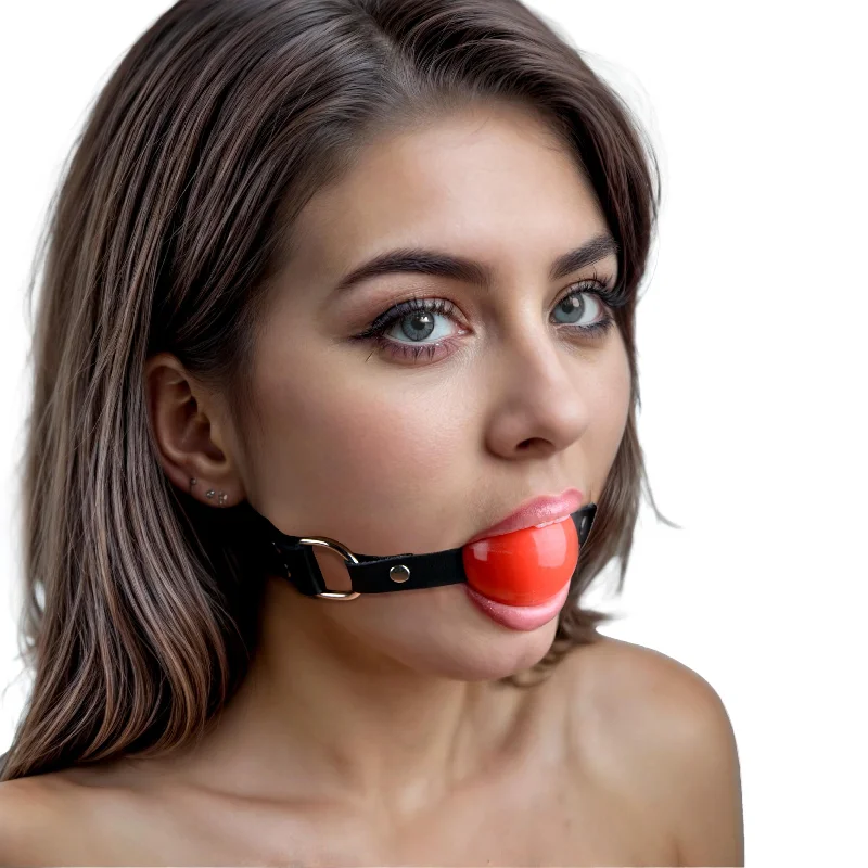 cock ring peak performance-Red Silicone Ball Gag