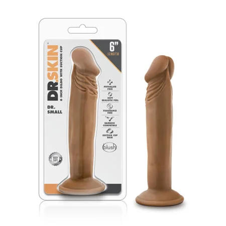 penis-swelling-causes-explained-Blush Dr. Skin Dr. Small Realistic 6 in. Dildo with Suction Cup Tan