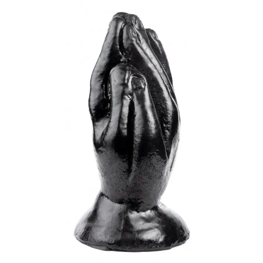 Penis-slippery-9-inch Massive Black Hand Dildo with Suction Cup Base