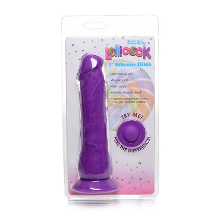 penis-measurement-guide-accurate-Curve Toys Lollicock 7 in. Silicone Dildo with Suction Cup Grape