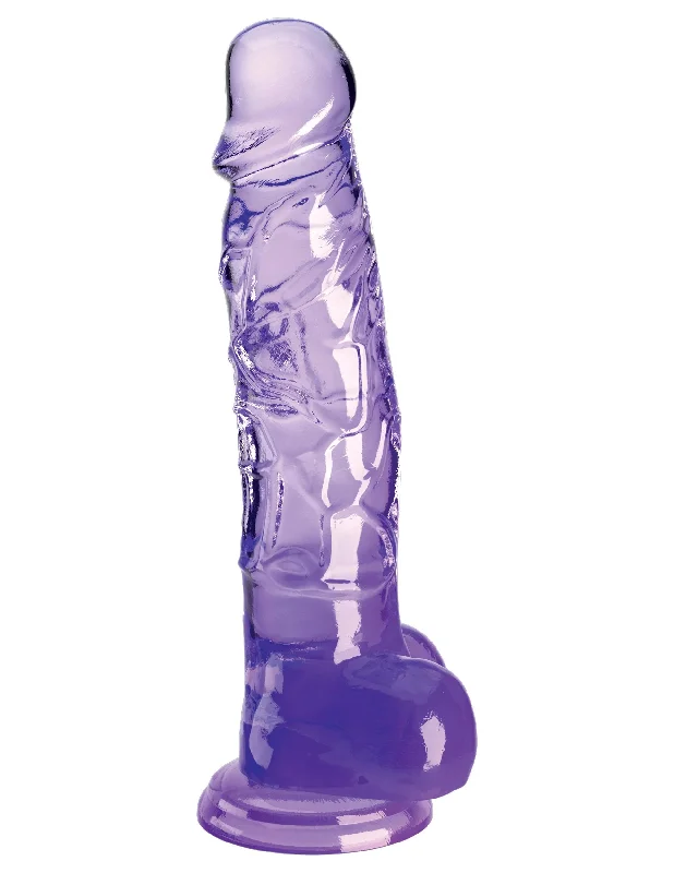 cock ring tight fit-King Cock Clear 8 Inch With Balls - Purple