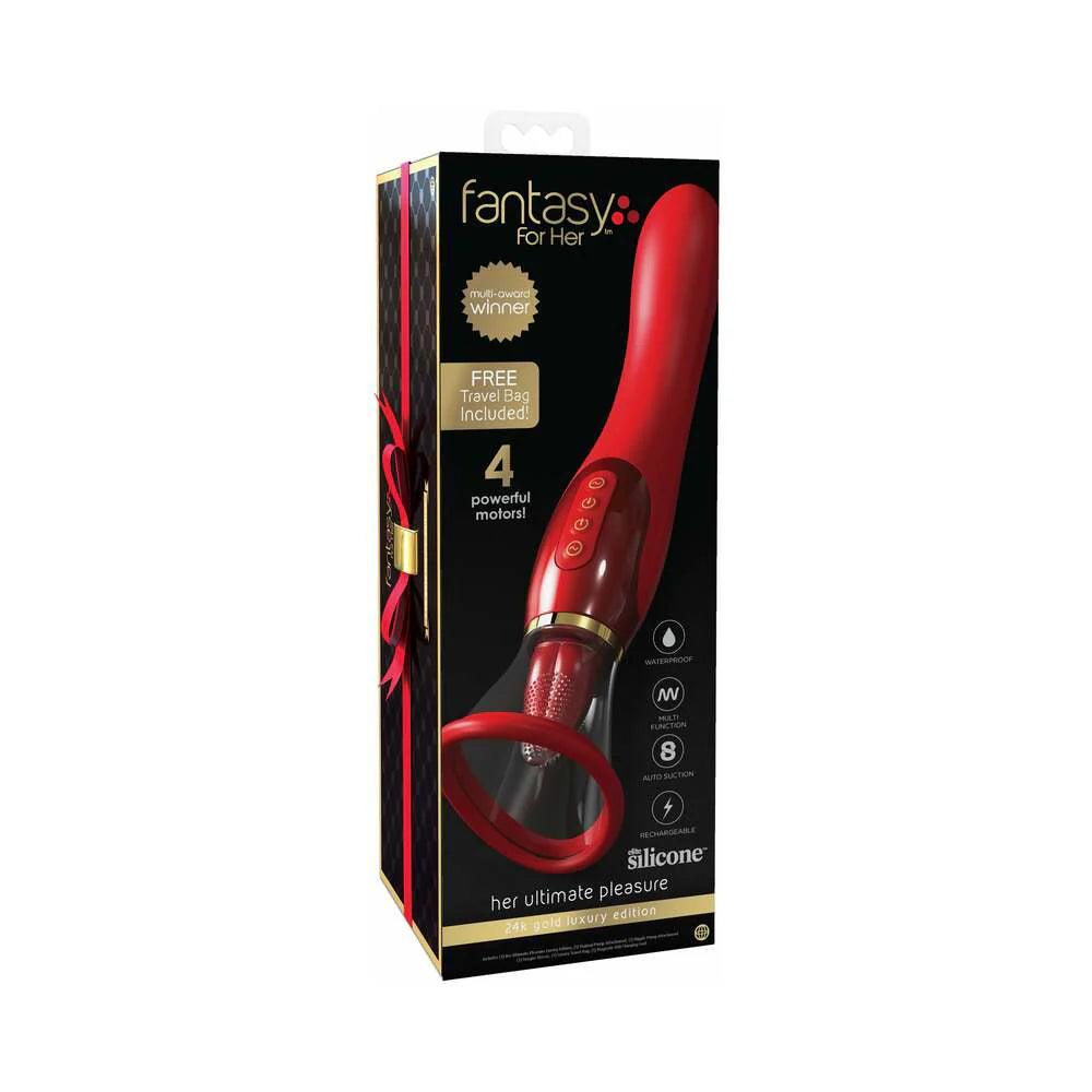 cock ring elite design-Fantasy For Her Her Ultimate Pleasure 24K Gold Luxury Edition Silicone Vibrating Multi-Speed USB Rechargeable Clit Stimulator Waterproof