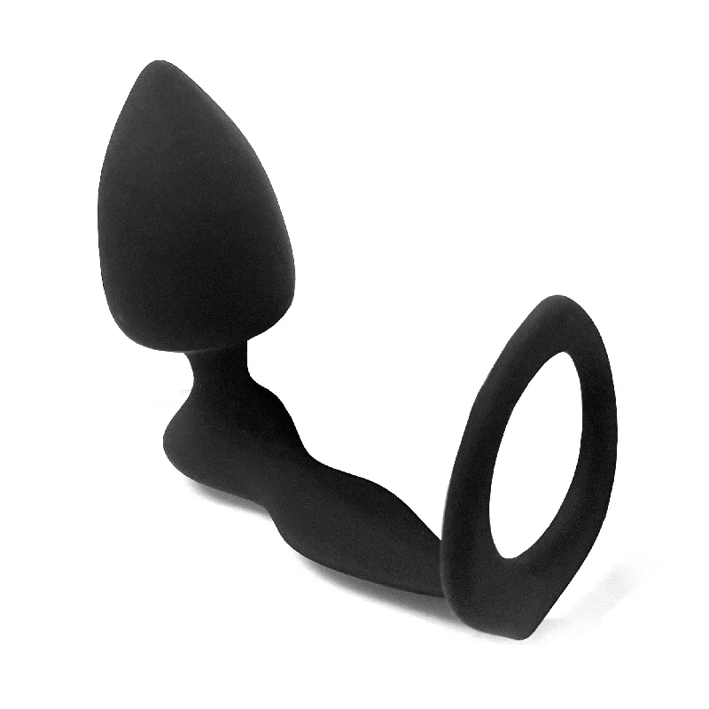 anal toys with tight grip-Cocked & Loaded Caliber C-Ring with Anal Plug