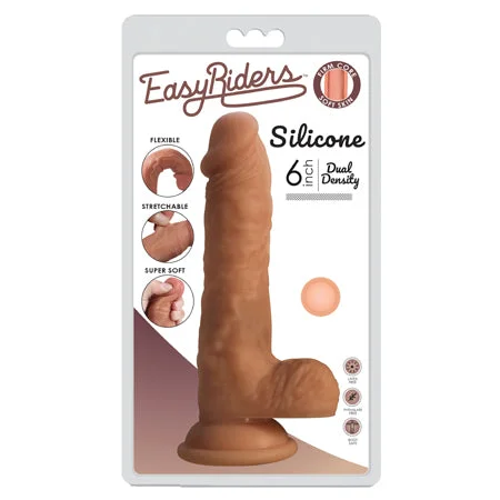 penis-blood-flow-foods-Curve Toys Easy Riders 6 in. Dual Density Silicone Dildo with Balls & Suction Cup Light