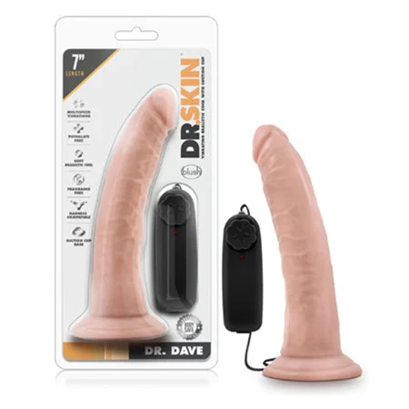 penis-sensitivity-boosting-ideas-Blush Dr. Skin Dr. Dave Realistic 7 in. Vibrating Dildo with Suction Cup Beige