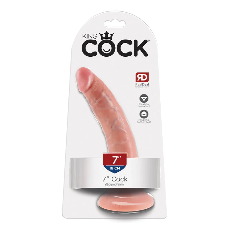 cock ring sleek design-King Cock 7in Cock - Beige