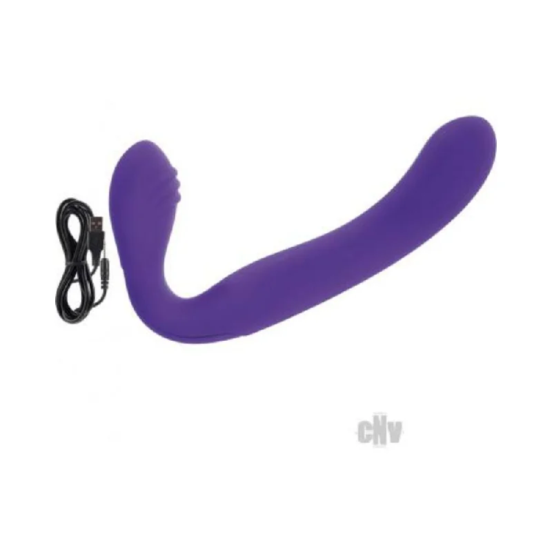 cock ring tight grip-Rechargeable Silicone Love Rider Strapless Strap-on - Purple