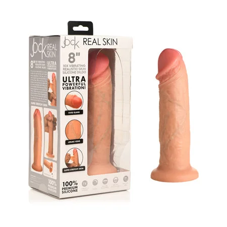 penis-care-during-summer-Jock Real Skin Vibrating Silicone Dildo 8 in. Light