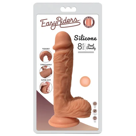 penis-sensitivity-boosting-ideas-Curve Toys Easy Riders 8 in. Dual Density Silicone Dildo with Balls & Suction Cup Light