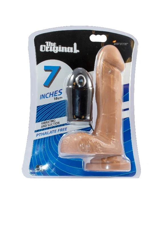 cock ring fine grip-Si-20437 7in COCK W/BALLS-EGG & SUCTION-CARAMEL