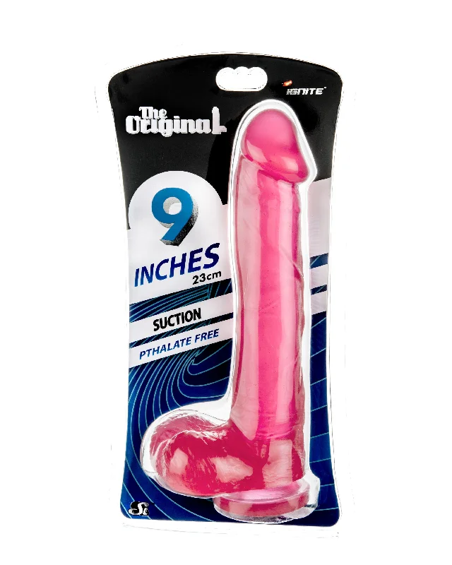 cock ring cozy texture-Si-20612 9in COCK W/BALLS W/SUCTION-RED