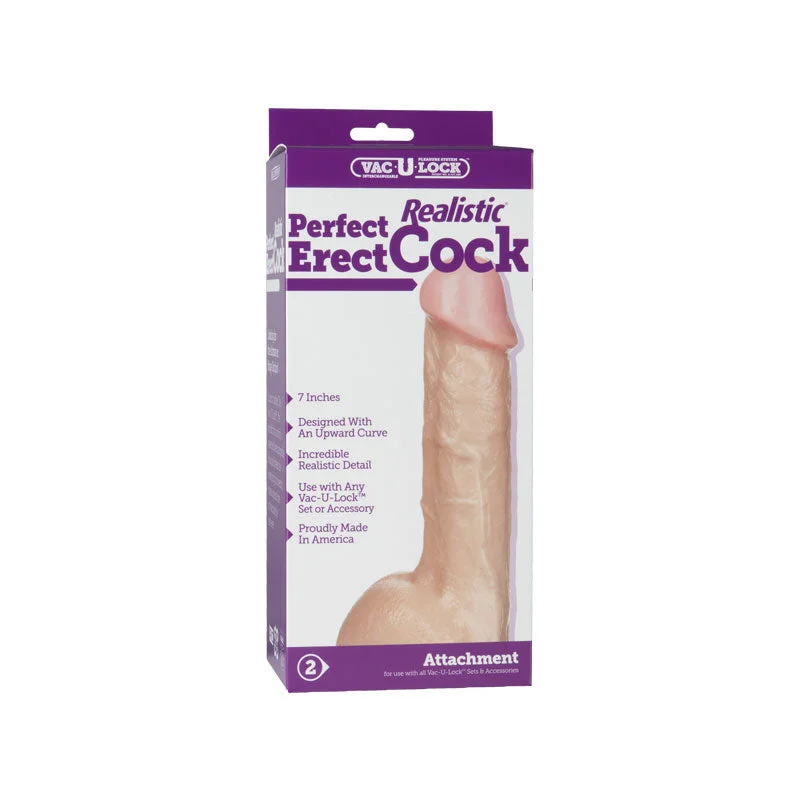 cock ring added design-Vac-U-Lock - Perfect Erect Realistic Cock White