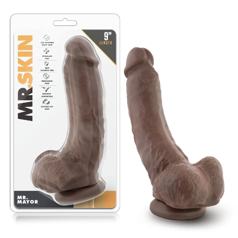 penis-swelling-prevention-ideas-Dr. Skin - Mr. Mayor 9 Inch Dildo With Suction  Cup - Chocolate