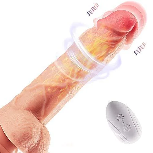 Penis-bruised-8.3-Inch 4 in 1 Thrusting Rotation Vibrating Heating Lifelike Dildo