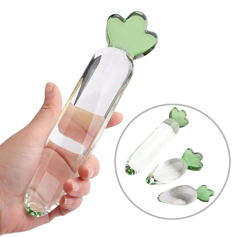 anal toys for naughty play-Radish Crystal Glass Dildo for Anal Women Sex Toy Fruit Vegetable Artificial Penis Anal Plug Masturbation Sex Toys for Women Men