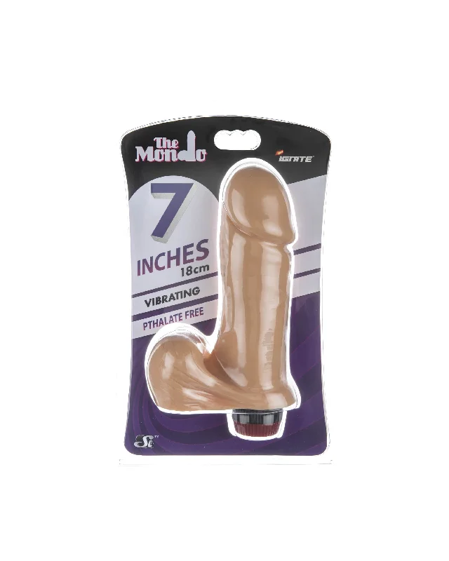 cock ring chic style-Si-30020 7in THICK COCK W/BALLS & VIBRATION-VANILLA