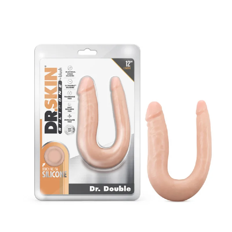 cock ring neat comfort-Dr. Skin Dr. Double Double Dong Silicone 12 In. Vanilla