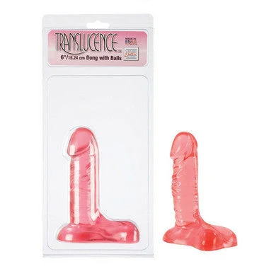 penis-care-for-winter-Translucence Dong With Balls 6-inch - Red