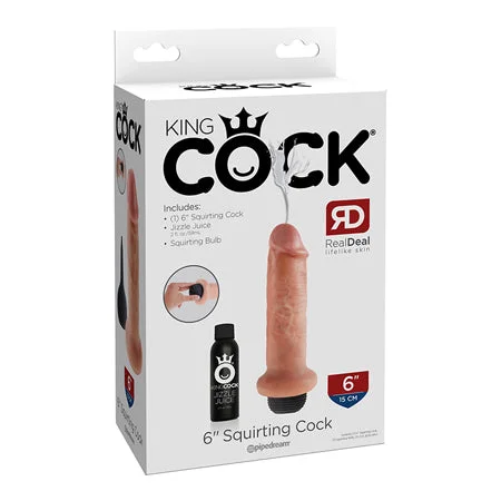 how-to-test-penis-health-Pipedream King Cock 6 in. Squirting Cock Realistic Dildo Beige