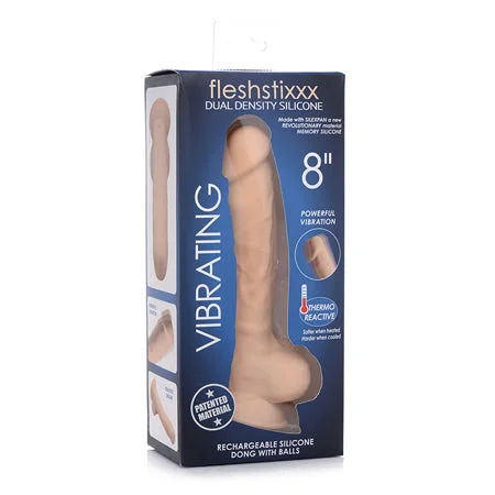 penis-swelling-causes-explained-Curve Toys FLESHSTIXXX Rechargeable 8 in. Posable Vibrating Dildo with Balls & Suction Cup Beige